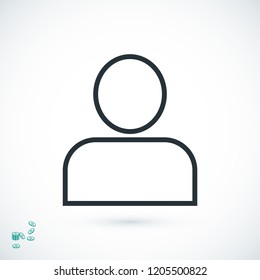 man icon, stock vector illustration flat design style