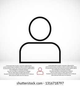 man icon, stock vector illustration flat design style