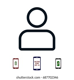 man icon, stock vector illustration flat design style
