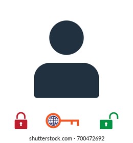 man icon, stock vector illustration flat design style
