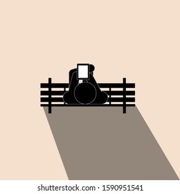 man icon with tablet vector illustration.