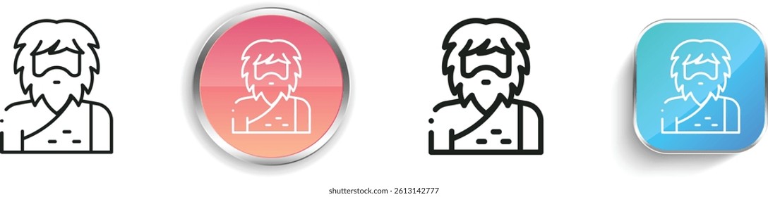 man icon. Thin Linear, Regular and Button Style Design Isolated On White Background