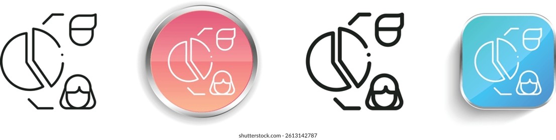 man icon. Thin Linear, Regular and Button Style Design Isolated On White Background