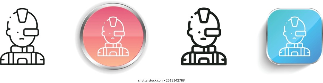 man icon. Thin Linear, Regular and Button Style Design Isolated On White Background