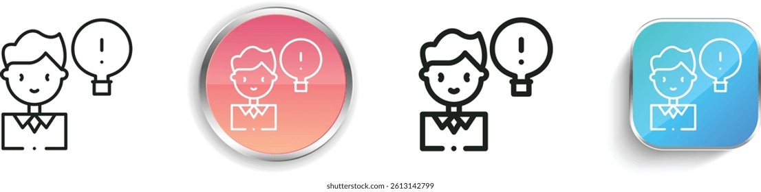 man icon. Thin Linear, Regular and Button Style Design Isolated On White Background