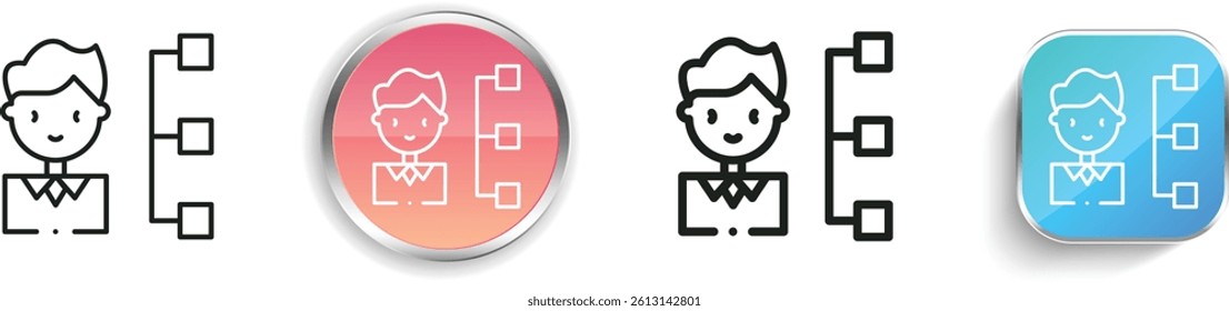 man icon. Thin Linear, Regular and Button Style Design Isolated On White Background