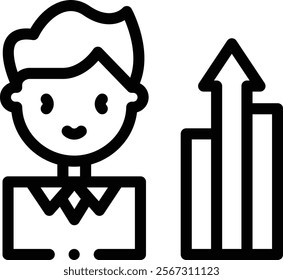 man icon. Thin Linear Style Design Isolated On White Background