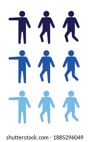 icono man tres estilo de pie, ilustración vectorial