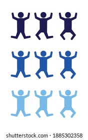 man icon three standing style, vector illustration