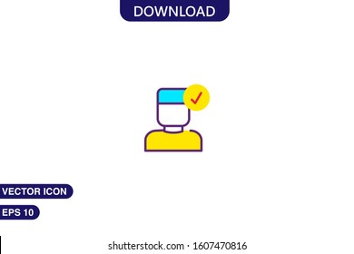 Man icon in trendy flat style isolated on white background vector illustration