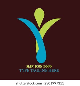 Man icon unique logo design for company use