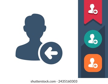 Man Icon. User, Avatar, Button, Arrow. Professional, pixel perfect vector icon.