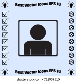 Man icon, user vector illustration