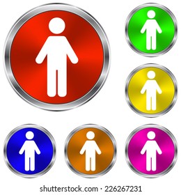 Man icon - vector glossy colourful buttons