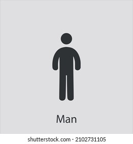man icon vector icon.Editable stroke.linear style sign for use web design and mobile apps,logo.Symbol illustration.Pixel vector graphics - Vector