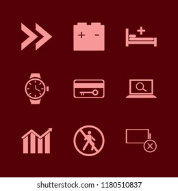 man icon. man vector icons set key card, empty battery, car battery and no pedestrian crossing