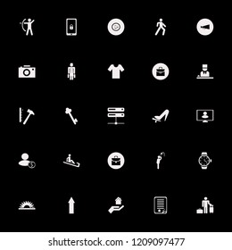 man icon. man vector icons set key, hammer nails, server and woman shoe on the pedal