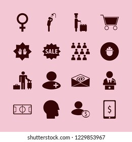 man icon. man vector icons set public speaker, football stadium, doctor and chef ladle