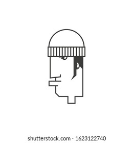 Man icon. Vector illustration in flat design
