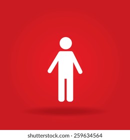 Man icon, vector illustration. Flat design style