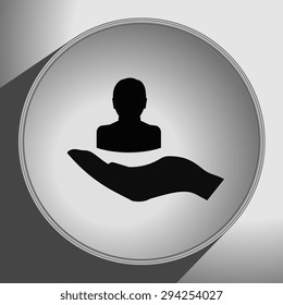 man icon, vector illustration. Flat design style