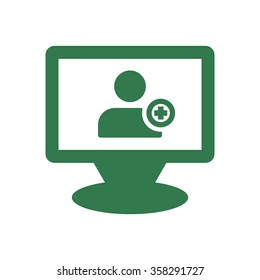 Man  icon, vector illustration. Flat design  