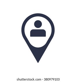 Man  icon, vector illustration. Flat design style