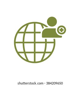 Man  icon, vector illustration. Flat design style