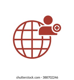 Man  icon, vector illustration. Flat design style