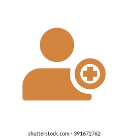 Man  icon, vector illustration. Flat design style