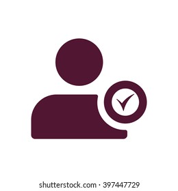 Man  icon, vector illustration. Flat design style