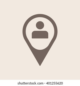 Man  icon, vector illustration. Flat design style