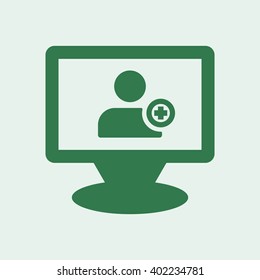Man  icon, vector illustration. Flat design style