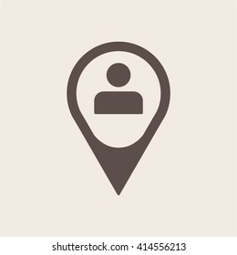 Man  icon, vector illustration. Flat design style