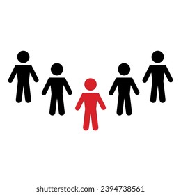 Man icon Vector illustration isolated on white background. Team work, leadership. 