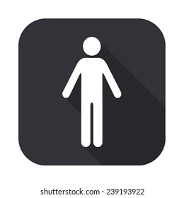 man icon - vector illustration with long shadow 