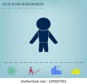 man icon - vector illustration with shadow