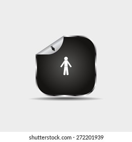 man icon - vector illustration with shadow