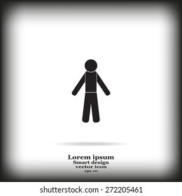 man icon - vector illustration with shadow