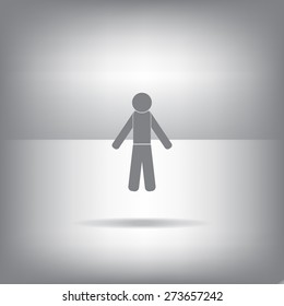 man icon - vector illustration with shadow