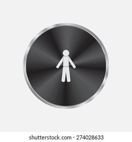 man icon - vector illustration with shadow