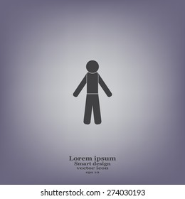 man icon - vector illustration with shadow