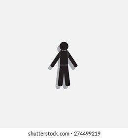 man icon - vector illustration with shadow