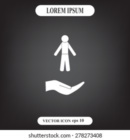 man icon - vector illustration with shadow