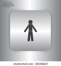 man icon - vector illustration with shadow