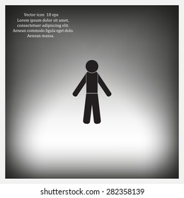 man icon - vector illustration with shadow