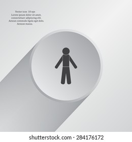 man icon - vector illustration with shadow