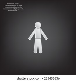 man icon - vector illustration with shadow