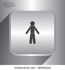 man icon - vector illustration with shadow