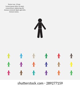 man icon - vector illustration with shadow